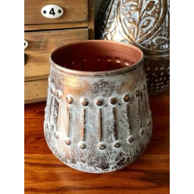 Aged/Vintage Look Handpressed/Metal Bronze/Copper Decorative Small Vase   332564988249